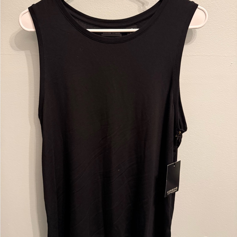 Adrienne Vittadini Black Muscle Tee